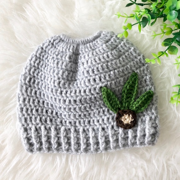Accessories - Ohio State Buckeye Ponytail Crochet Hat